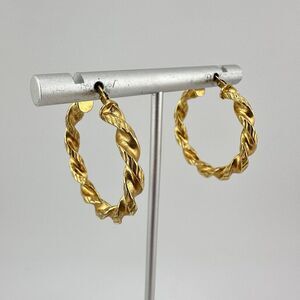 18K Yellow Gold Over Bronze Dolce Vita Made In Italy Classic Chic Hoop Earrings